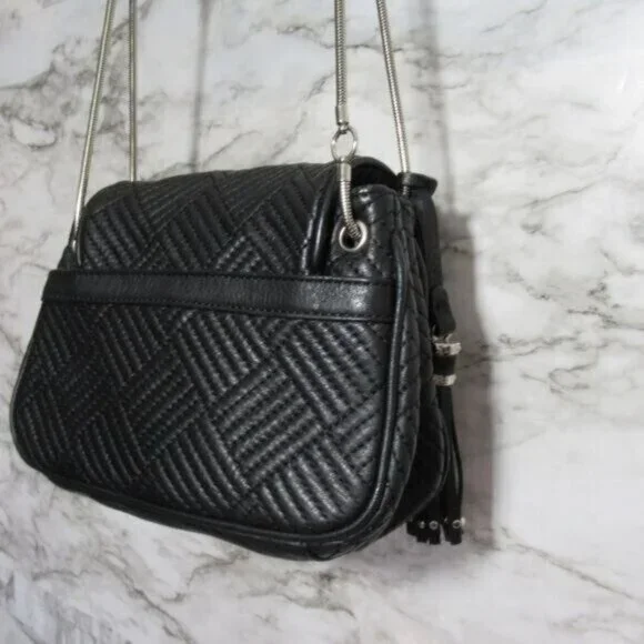 BCBGMaxAzria Bag BlackCrossbody Quilted Chain Purse Leather - Picture 6 of 13